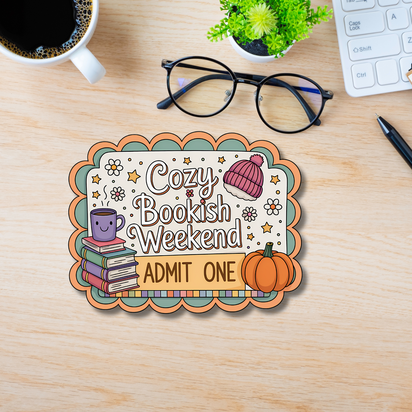 Cozy Bookish Weekend Sticker