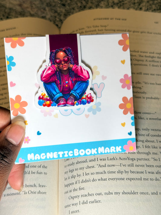 Relaxed Girl Magnetic Bookmark