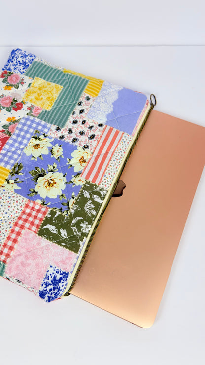 Blue Picnic Laptop Case | Quilted Laptop Sleeve